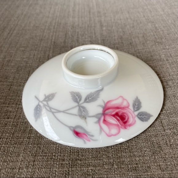 Vintage Pink Rose Zephyr Deville Footed Lid Saucer - Picture 3 of 5